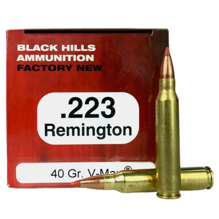 an image of the product Black Hills .223 Remington 40 Gr. Hornady V-Max Polymer Tip- Box of 50