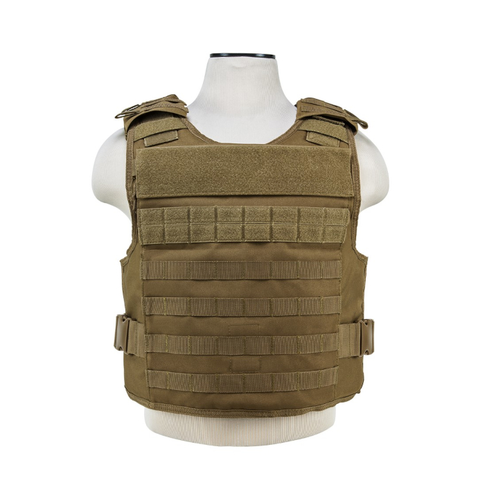 VISM Plate Carrier With External Pockets, Medium-2XL - Tan